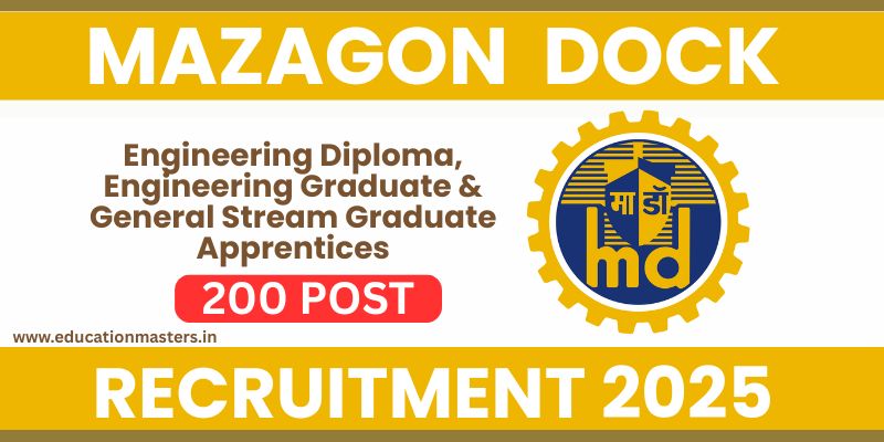 Mazagon Dock Apprentices Recruitment 2025 